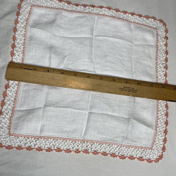 1 Vintage Cocktail Napkin Handkerchief Hankie Square 12" x 11.5" - Picture 5 of 6